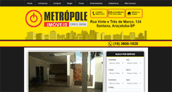 Desktop Screenshot of metropoleimoveisata.com.br